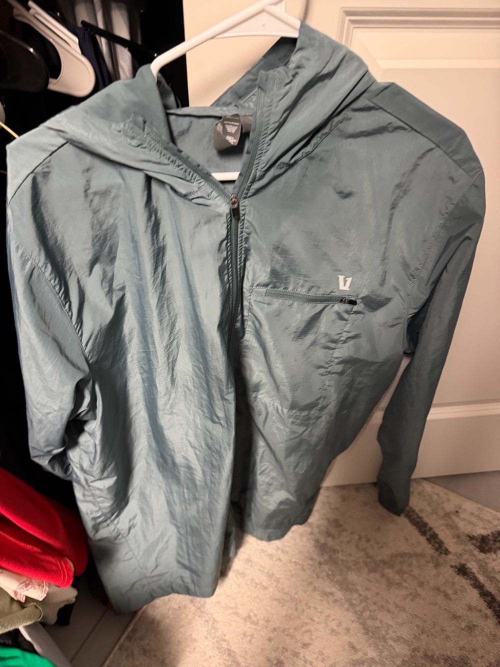 Vuori Light Blue Hooded Windbreaker Jacket